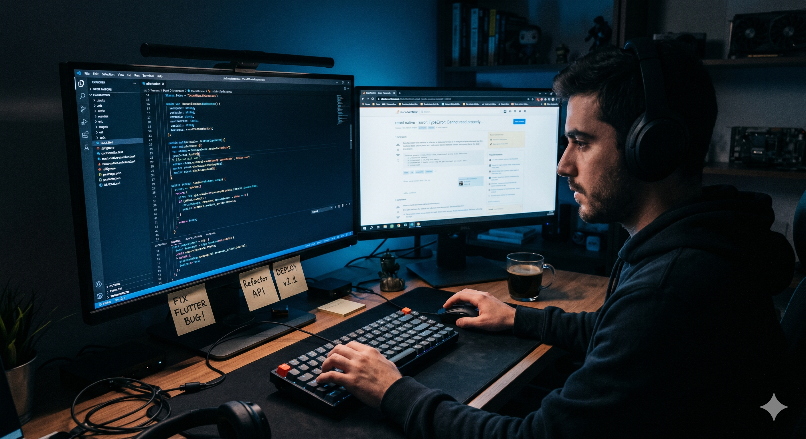 Traditional coder at IDE